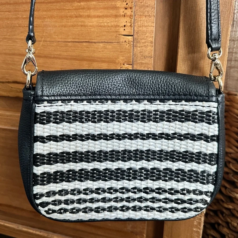 kate spade Black Pebbled Leather Crossbody with Contrast Stitching
